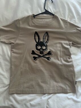 Psycho Bunny Kids Beige Tee with Black Logo